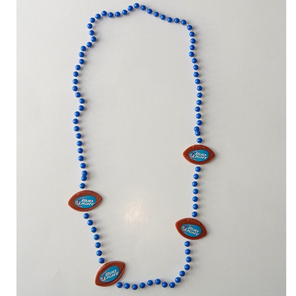 Vintage Collectible Bud Light Football Beaded Necklace